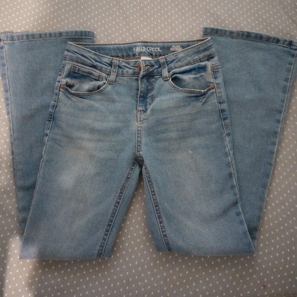 Girl's Falls Creek Flare Stretch Jeans 10 - Picture 3 of 6